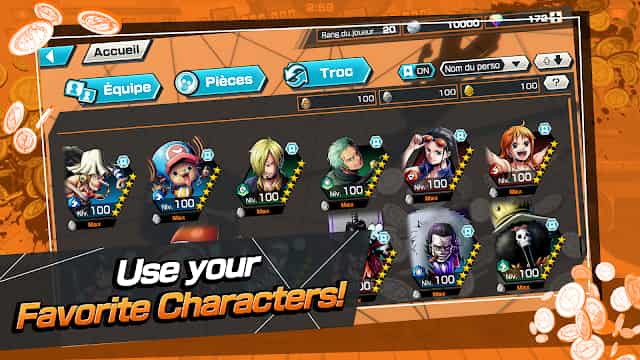 One Piece Bounty Rush MOD APK Choose character