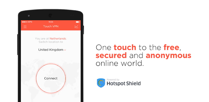 Touch VPN MOD APK Powered by hotspot shield