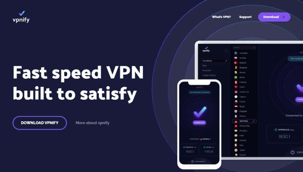 Vpnify MOD APK Fast connection